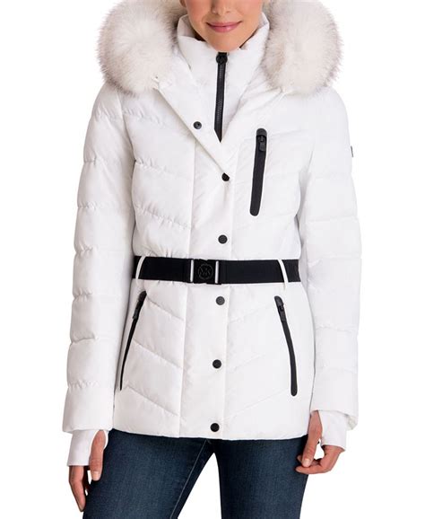 michael kors hooded faux fur trim puffer|Faux Fur Trim Puffer Jacket .